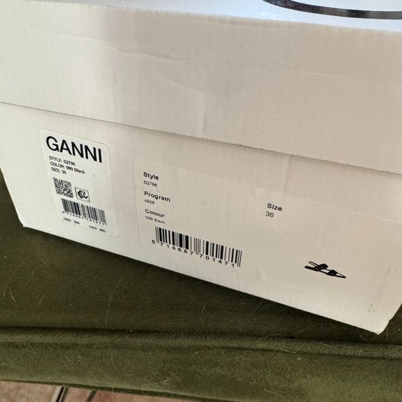 GANNI Black Buckle Ballerina Flats - Croc (Size 36) - Picture 5 of 6